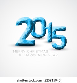Low poly Happy New Year 2015 vector card