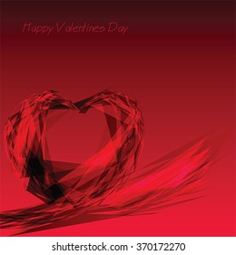 Low poly heart background. Valentine's greeting card, vector