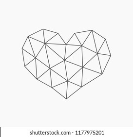 Low Poly Heart Shape Vector Illustration Stock Vector (Royalty Free ...