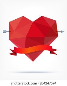 Low Poly Heart Symbol For Love