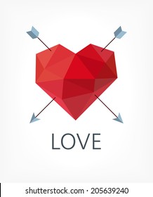 Low Poly Heart Symbol For Love