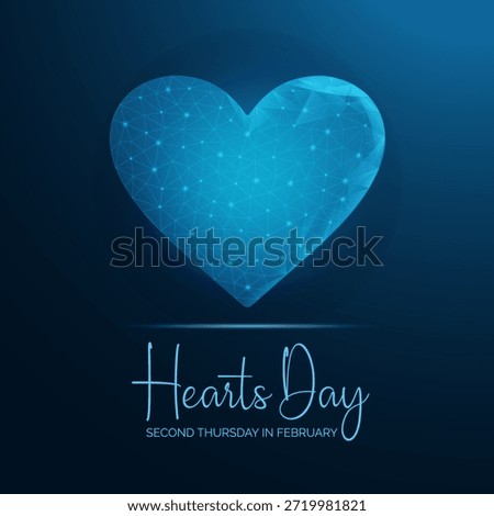 Low poly heart symbolizing love, generosity, and Giving Hearts Day support.