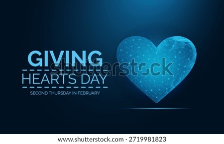 Low poly heart symbolizing love, generosity, and Giving Hearts Day support.