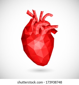 Low Poly Heart. Vector Illustration