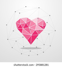 Low poly heart. Vector illustration