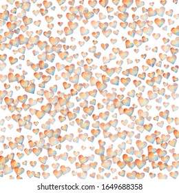 Low poly hearts confetti. Red, yellow, and blue polygonal hearts in diamond style. Low poly background. Amazing vector illustration.