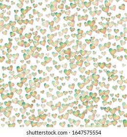 Los corazones bajos poly confetti. Corazones poligonales rosados al estilo diamantífero. Bajo fondo de polo. Encantadora ilustración vectorial.