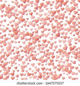 Low Poly Hearts. Orange pink polygonal hearts in diamond style. Low poly background. Awesome vector illustration.