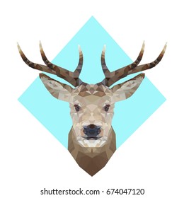 Low Poly Hipster Deer T-Shirt Print