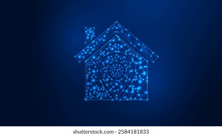 Low Poly Home Icon Design: Modern Geometric Representation of a House, Ideal for Digital Platforms, Apps, Websites, and User Interface Projects
