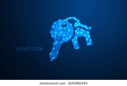 Design de Ícone de Casa em Poly Baixa: Símbolo de Casa 3D Estilizado para Aplicativos, Jogos, IU, Mapas e Elementos de Interface Digital