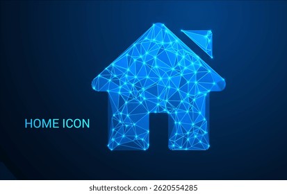 Ícone Home Poly Baixo - Design Geométrico Minimalista para IU, Aplicativos, Sites e Projetos Digitais