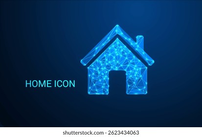 Ícone Home Poly Baixo - Design Geométrico Minimalista para IU, Aplicativos, Sites e Projetos Digitais