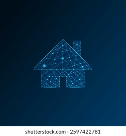 Low poly home icon vector design