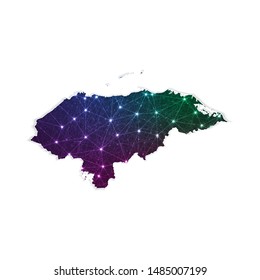 Low poly Honduras map in geometric polygonal on white background. Vector Illustration Eps10.
