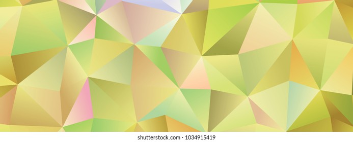Low poly horizontal mosaic background. Template design, list, front page, brochure layout, banner, idea, cover, print, flyer, book, blank, card, ad, sign, sheet. Copy space. Vector clip art.