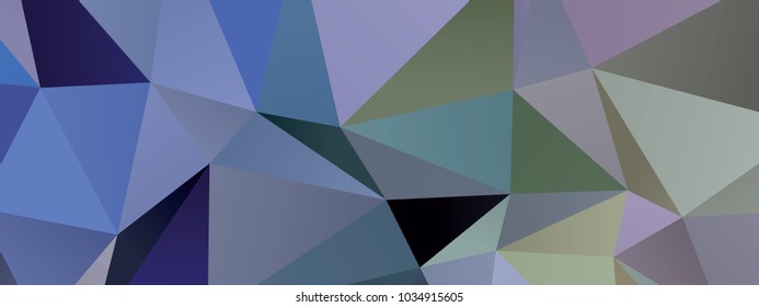 Low poly horizontal mosaic background. Template design, list, front page, brochure layout, banner, idea, cover, print, flyer, book, blank, card, ad, sign, sheet. Copy space. Vector clip art.