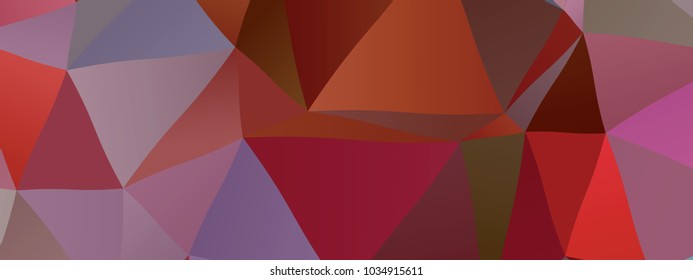 Low poly horizontal mosaic background. Template design, list, front page, brochure layout, banner, idea, cover, print, flyer, book, blank, card, ad, sign, sheet. Copy space. Vector clip art.