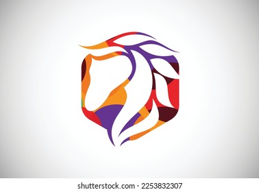 Low poly Horse logo, Horse logo design vector template, Horse head