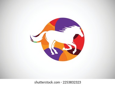 Low poly Horse logo, Horse logo design vector template, Horse head