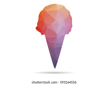 low poly ice cream cornet
