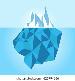 Low poly iceberg isolated on white background. Vector illustration.