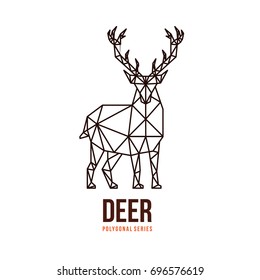 LOW POLY ICON LOGO DEER POLYGONAL