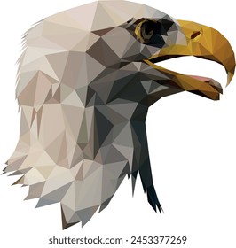 a low poly illustration of an american eagle