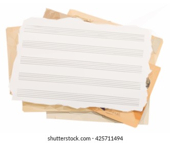 Low poly illustration bunch of old note papers
