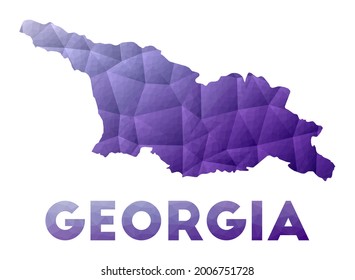 Low poly illustration of the country. Purple geometric design. Polygonal vector illustration.