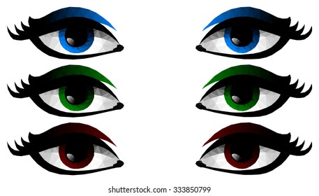 Low Poly Illustration Female Eyes Stock Vector (Royalty Free) 333850799 ...