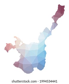 Low poly illustration of the Ishigaki island. Geometric design with stripes. Technology, internet, network concept. Vector illustration.