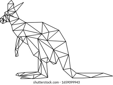 Low Poly Illustration of a Kangaroo