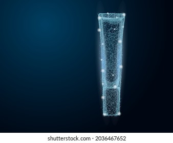 Low poly illustration of a lip balm. Beauty concept art for site, banner, social media