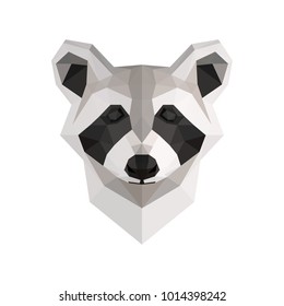 Low poly illustration. Raccoon