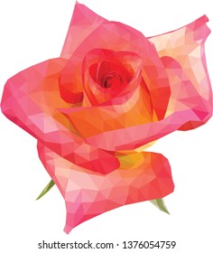 Low Poly Illustration of a Rose vector