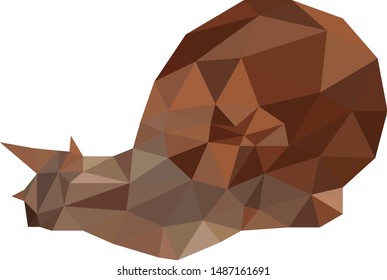 Low poly illustration of snail