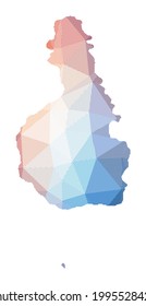 Low poly illustration of Tioman Island. Geometric design with stripes. Technology, internet, network concept. Vector illustration.
