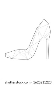 Low poly illustrations of high heel shoe vector illustration. Good for room decorating or other requirements.