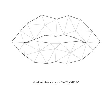 Low poly illustrations of lips vector illustration. Good for room decorating or other requirements.