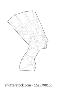 Low poly illustrations of queen nefertiti vector illustration. Good for room decorating or other requirements.