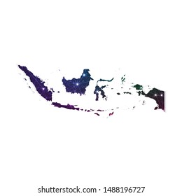 Low poly Indonesia map in geometric polygonal on white background. Vector Illustration Eps10.