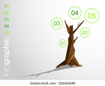 Low Poly Info Graphics Tree.