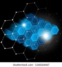 Low poly infographic template with pentagon cells