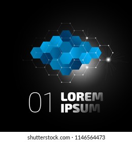 Low poly infographic template with pentagon cells