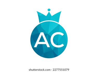 Low Poly and Initial AC Letter logo design, Vector design concept
