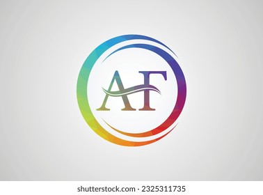 Logo-Design für Low-Poly-Logos und Initial-AF-Buchstaben, Vectordesign-Konzept