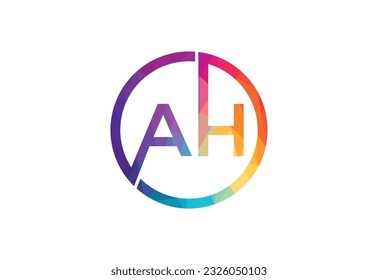 Low Poly and Initial AH Letter logo design, Vector design concept
