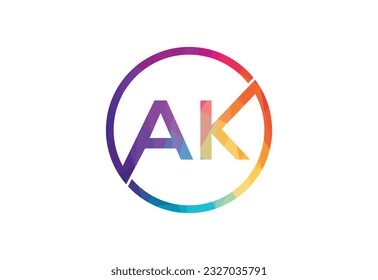 Diseño del logotipo de la carta AK inicial y baja polaca, concepto de diseño del vector
