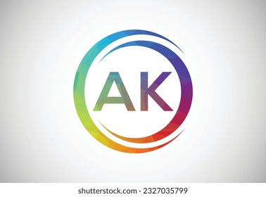 Diseño del logotipo de la carta AK inicial y baja polaca, concepto de diseño del vector
